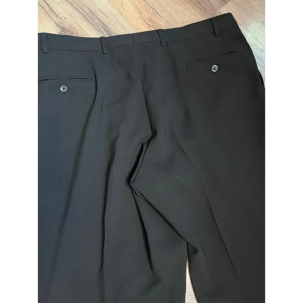 Oscar de la Renta Mens Comfort Stretch Exclusive Fabric 38x30 Pleated Cuffed